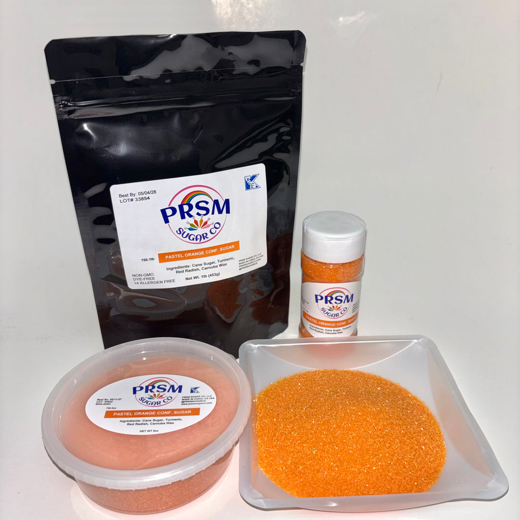 Pastel Orange Confectioner's Sanding Sugar (Small Crystals)