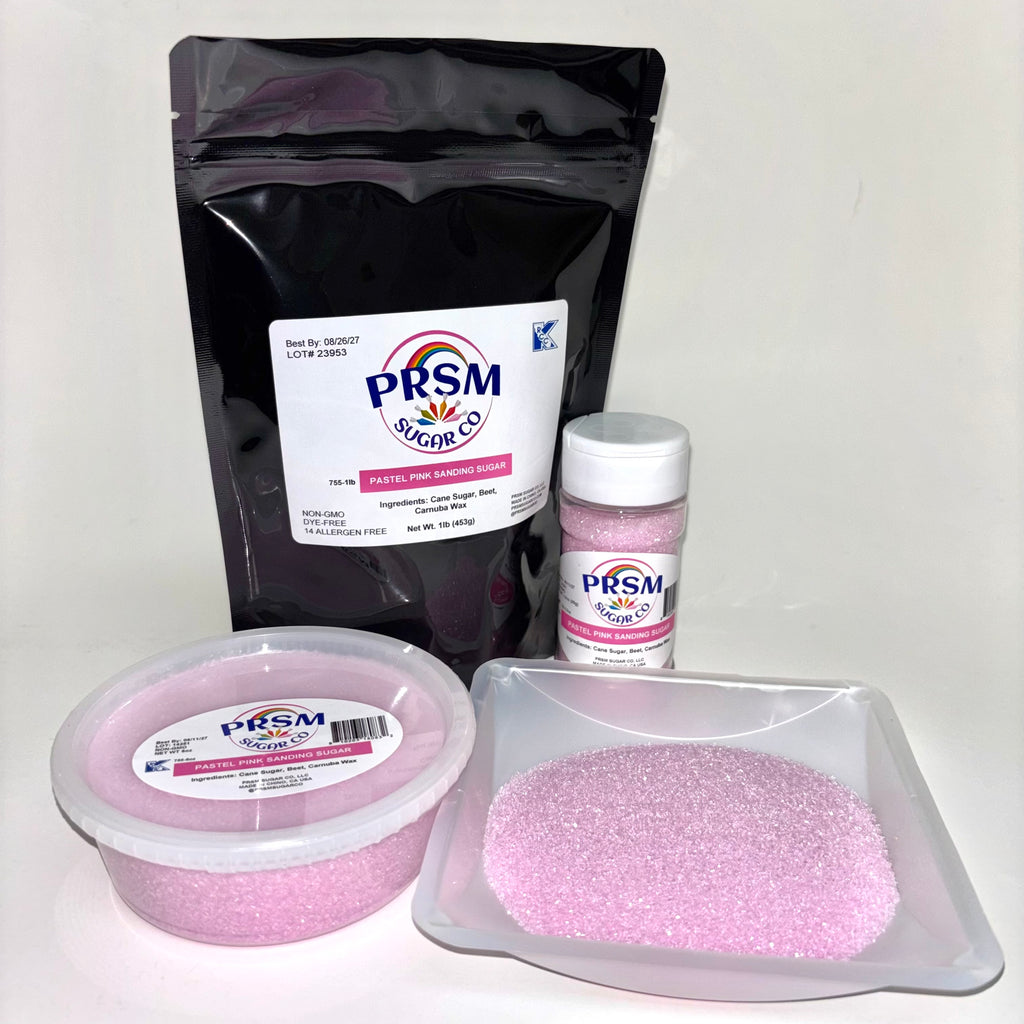 Pastel Pink Confectioner's Sanding Sugar (Small Crystals)